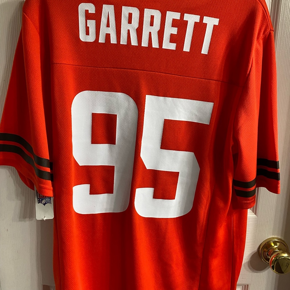 Miles Garrett NFL Bright Orange Jersey with Black Stripes